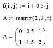 Иллюстрированный самоучитель по MathCAD 11 › Матричные вычисления › Матричные функции. Функции создания матриц.