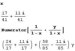 Иллюстрированный самоучитель по Mathematica 5 › Числа, их представление и операции над ними › Числитель и знаменатель числа (функции Numerator и Denominator)