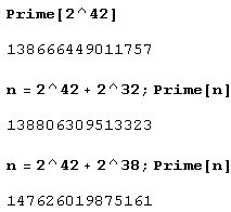 Иллюстрированный самоучитель по Mathematica 5 › Арифметика: простые числа › Таблицы простых чисел