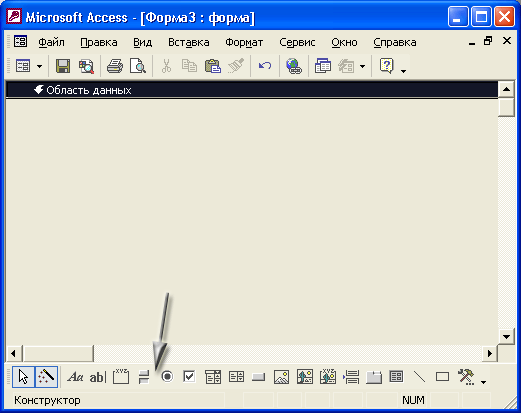 Иллюстрированный самоучитель по Microsoft Access 2002 › Создание составных форм › Панель элементов