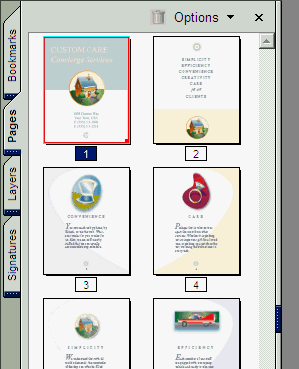 Иллюстрированный самоучитель по Adobe Acrobat 6 › Модифицирование файлов PDF › Перестановка страниц с помощью эскизов страниц