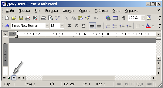 Иллюстрированный самоучитель по Microsoft Office XP › Word. Создание и разметка документа. › Режимы просмотра