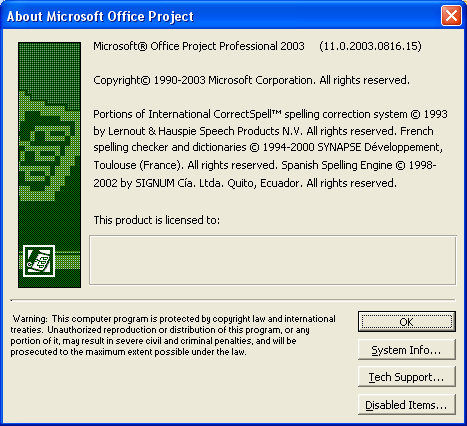 Иллюстрированный самоучитель по Microsoft Project 2003 › Главное меню › Меню Help