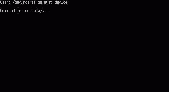 Иллюстрированный самоучитель по Linux › Особые варианты установки › Использование программы fdisk вместо Disk Druid