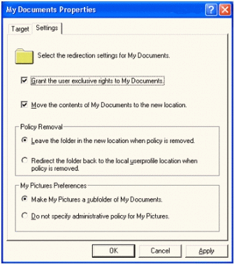 Иллюстрированный самоучитель по администрированию Windows 2000/2003 › Управление пользовательскими данными и настройками › Советы и рекомендации по настройке перенаправления папок