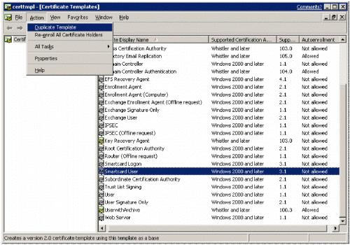 Иллюстрированный самоучитель по автоматической установке Windows XP › Автоматическая подача заявок на сертификаты в Windows XP › Настройка шаблонов сертификатов