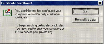 Иллюстрированный самоучитель по автоматической установке Windows XP › Автоматическая подача заявок на сертификаты в Windows XP › Автоматическая подача заявок пользователем