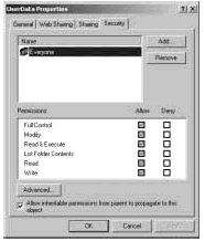 Иллюстрированный самоучитель по администрированию Windows 2000/2003 › Разрешения для файлов и папок › Установка разрешений для файлов и папок