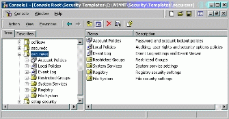 Иллюстрированный самоучитель по администрированию Windows 2000/2003 › Пошаговое руководство по использованию диспетчера настройки безопасности › Использование шаблонов безопасности