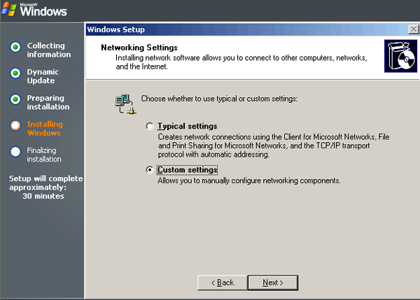 Иллюстрированный самоучитель по Microsoft Windows 2003 › Планирование и установка системы › Графическая фаза процедуры установки