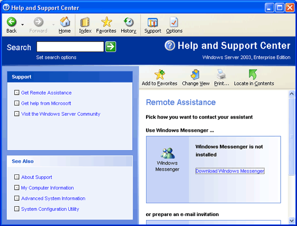 Иллюстрированный самоучитель по Microsoft Windows 2003 › Типовые задачи администрирования › Запрос с использованием программы Windows Messenger