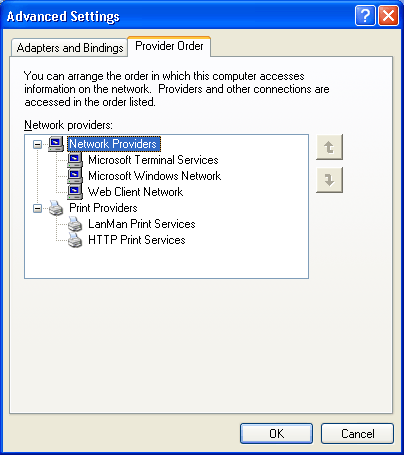 Иллюстрированный самоучитель по Microsoft Windows 2003 › Базовые сетевые понятия и концепции в Windows Server 2003 › Порядок привязки протоколов