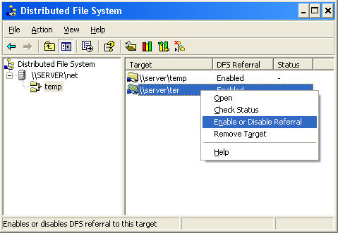 Иллюстрированный самоучитель по Microsoft Windows 2003 › Работа с дисковыми ресурсами › Добавление реплик к логическому имени (ссылке) DFS