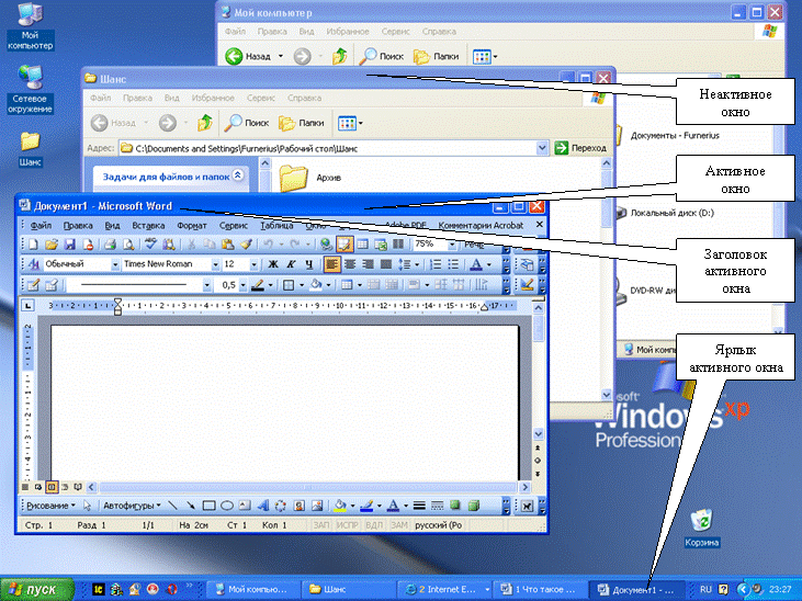 Иллюстрированный самоучитель по Microsoft Windows XP › Основы работы с Windows › Графические изображения на экране Windows