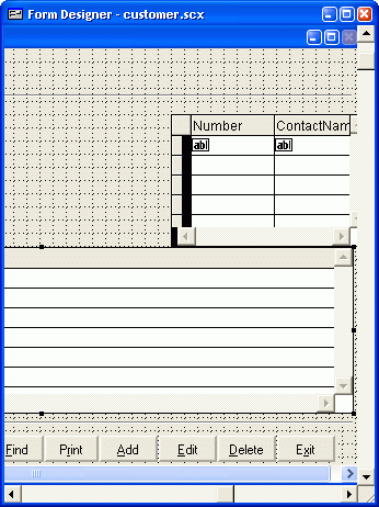 Иллюстрированный самоучитель по Visual FoxPro 7 › Расширенные средства ввода данных › Создание объекта Grid с помощью конструктора форм