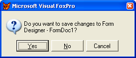 Иллюстрированный самоучитель по Visual FoxPro 7 › Начало работы с Visual FoxPro › Выход из Visual FoxPro