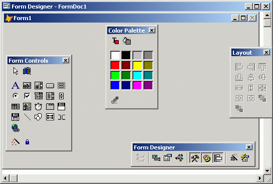 Иллюстрированный самоучитель по Visual FoxPro 8 › Конструктор форм › Окно конструктора форм