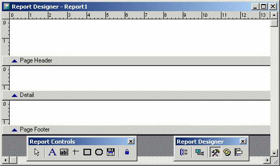 Иллюстрированный самоучитель по Visual FoxPro 8 › Cоздание отчета с помощью конструктора отчетов › Окно конструктора отчетов