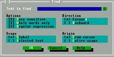 Иллюстрированный самоучитель по Turbo Pascal › Приложение 1. Среда Турбо Паскаля. › Меню опции EDIT. Меню опции SEARCH.