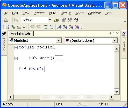 Иллюстрированный самоучитель по Visual Basic .NET › Среда программирования VB.NET: Visual Studio .NET › Редактор