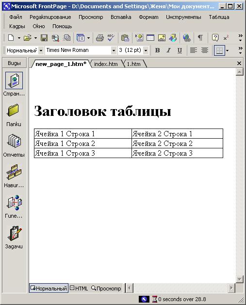 Иллюстрированный самоучитель по Microsoft FrontPage 2002 › Использование таблиц в оформлении Web-страницы › Преобразование таблицы в текст и наоборот